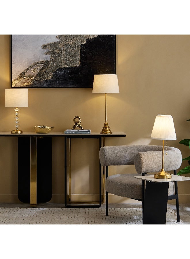 Home Box مصباح طاولة كريستالي مع ظل من الكتان للمنزل - Image 4