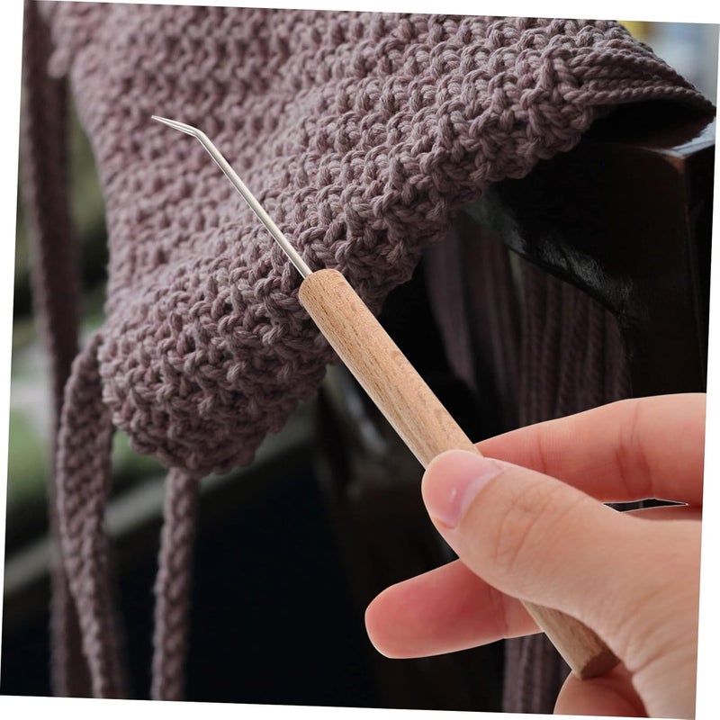 EXCEART 2pcs Smooth Wooden Crochet Hook for Knitting Crafts Ergonomic Design for Comfortable Grip for Sweaters Scarves for Crochet - Image 5