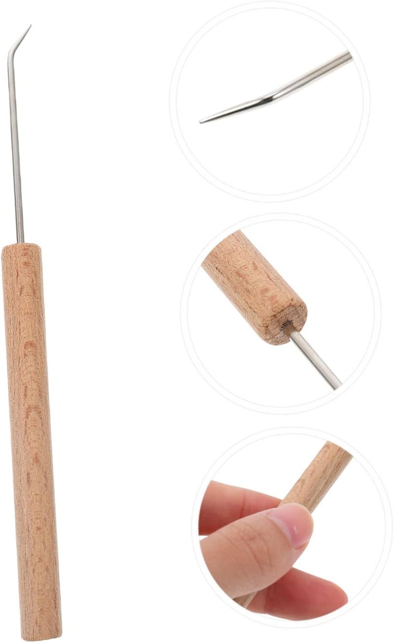 EXCEART 2pcs Smooth Wooden Crochet Hook for Knitting Crafts Ergonomic Design for Comfortable Grip for Sweaters Scarves for Crochet - Image 3