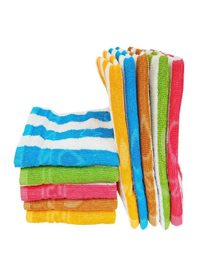 Space Fly Cotton Cabana Striped Hand Towels, High Absrobent (Multi Color_Size-10X16 inch_Set of 10) - Image 2