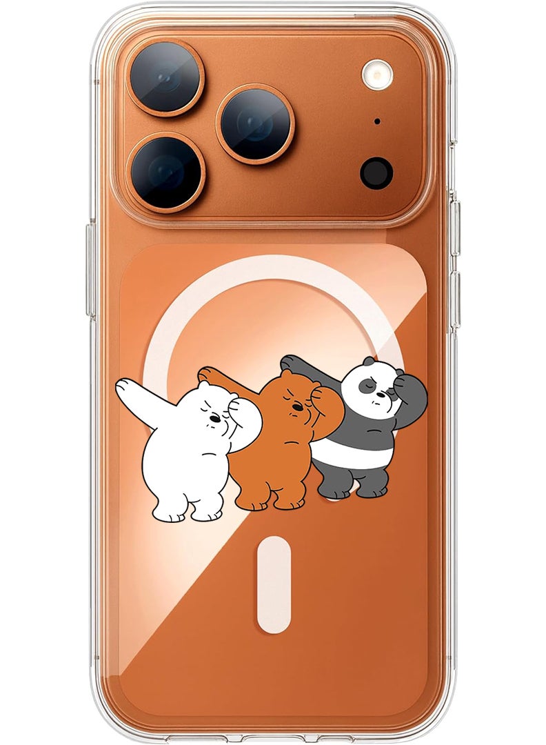 Theodor Magnetic Case for Apple iPhone 17 Pro Max Compatible with MagSafe Wireless Charging, Shockproof Phone Bumper Cover - Bears dance - Image 1