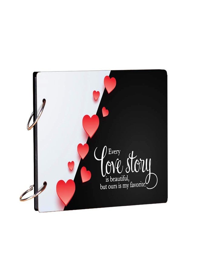 100Yellow 100 Yellow Love Story Handmade Anniversary Scrapbook - Perfect Photo Album Gift For Couples| 40 A5 Pages | Size : 15.2 Cm X 21.5 Cm | Black & White - Image 1