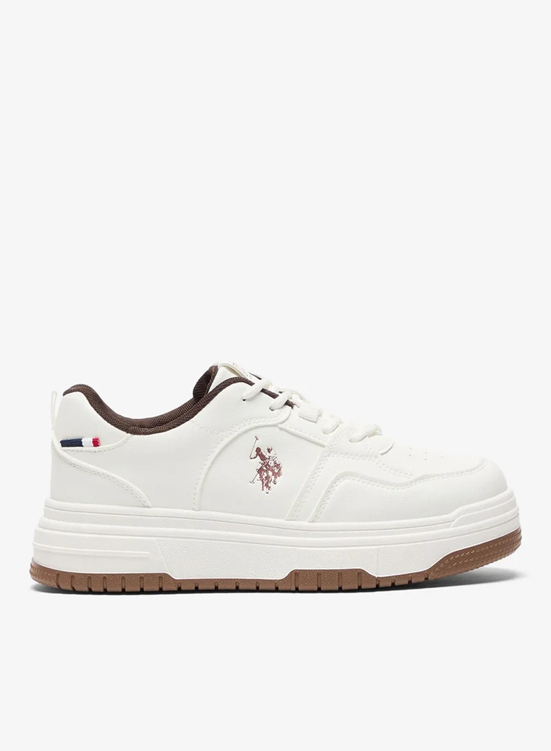 يو اس بولو اسن سنيكرز نسائي أبيض كلاسيكي برباط