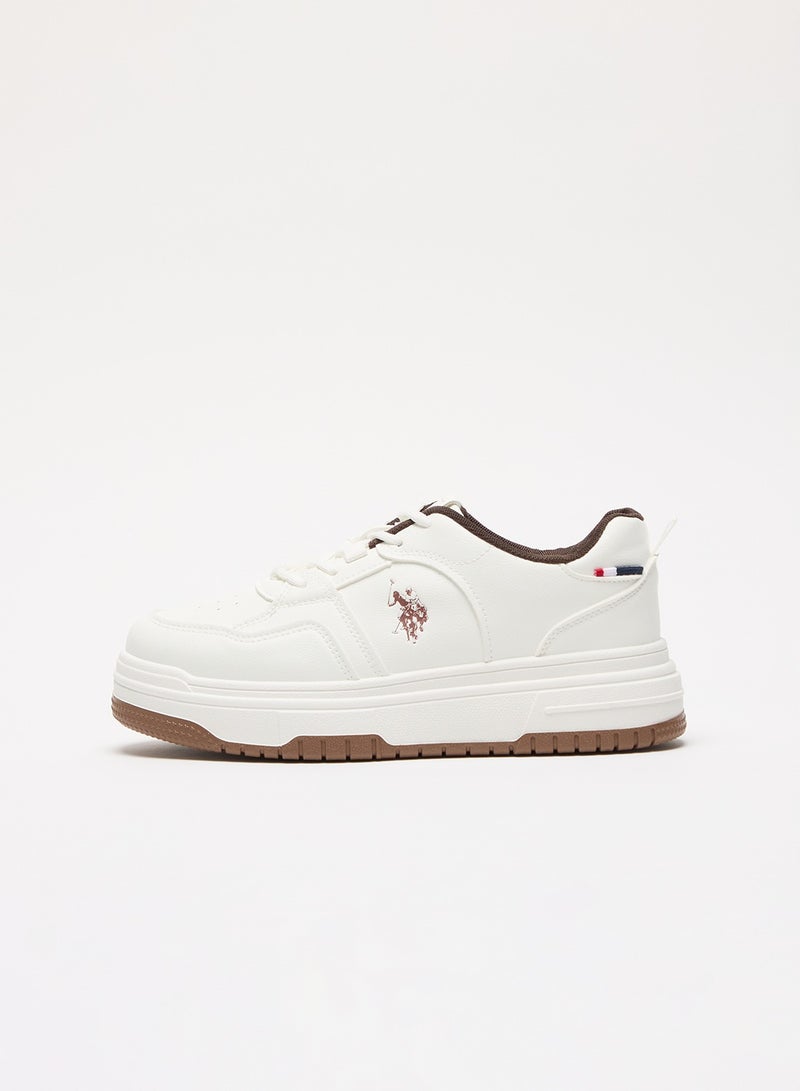 U.S. Polo Assn. Women's White Low-Top Sneakers - Classic Lace-Up Design, Comfortable Shoes for Everyday Wear - Image 2