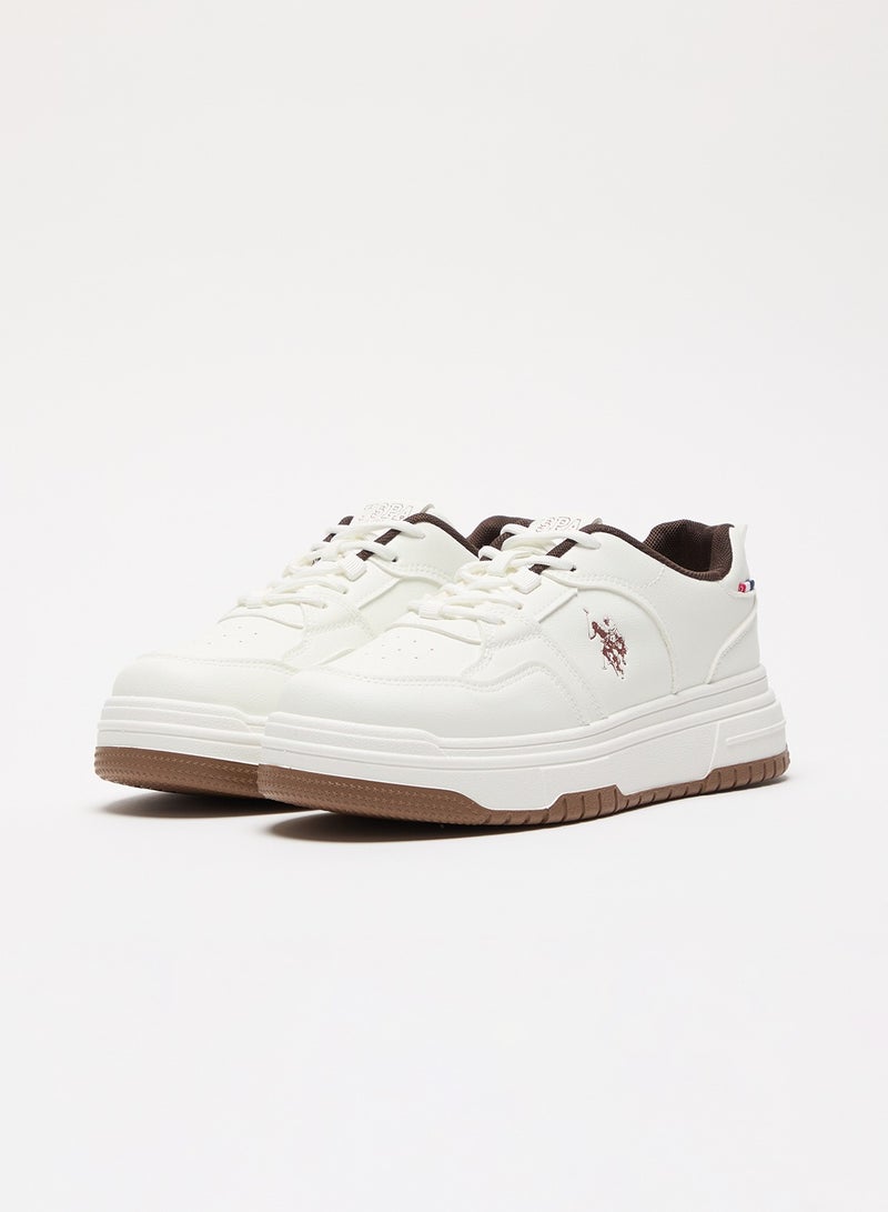 U.S. Polo Assn. Women's White Low-Top Sneakers - Classic Lace-Up Design, Comfortable Shoes for Everyday Wear - Image 3