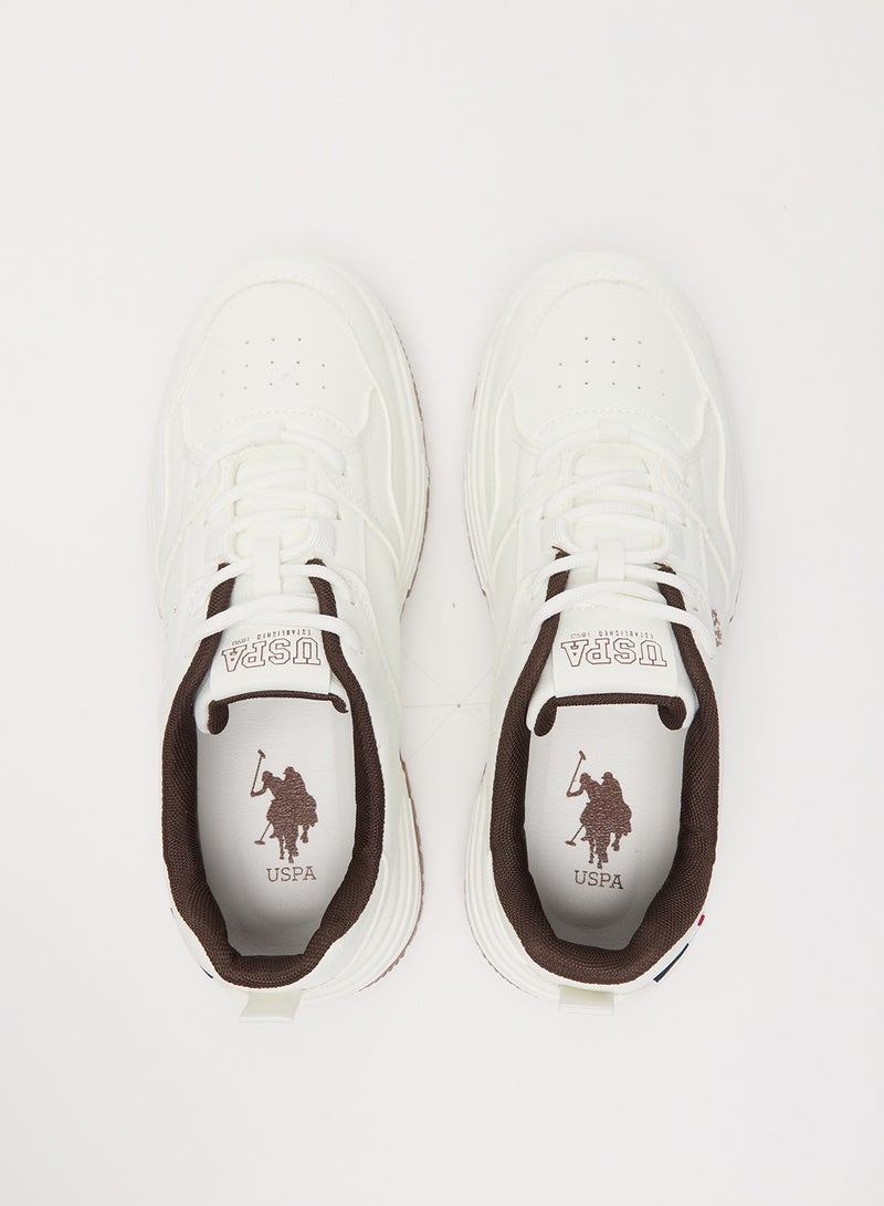U.S. Polo Assn. Women's White Low-Top Sneakers - Classic Lace-Up Design, Comfortable Shoes for Everyday Wear - Image 4