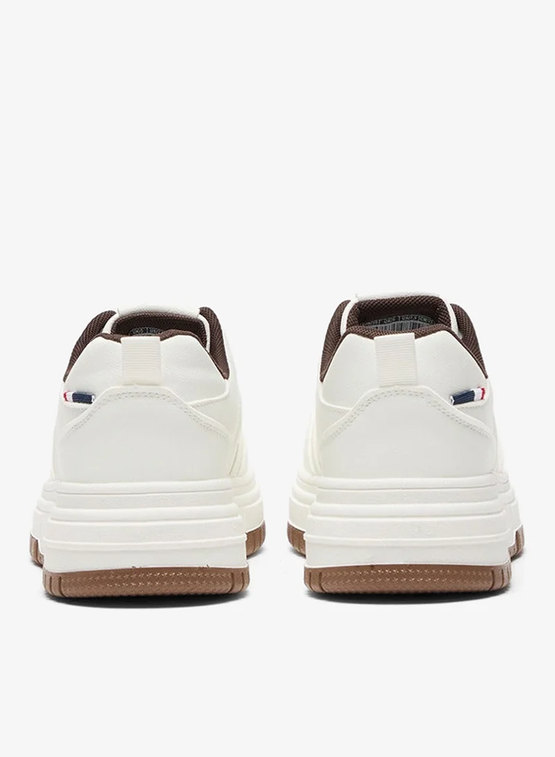 U.S. Polo Assn. Women's White Low-Top Sneakers - Classic Lace-Up Design Shoes, Comfortable Shoes for Everyday Wear