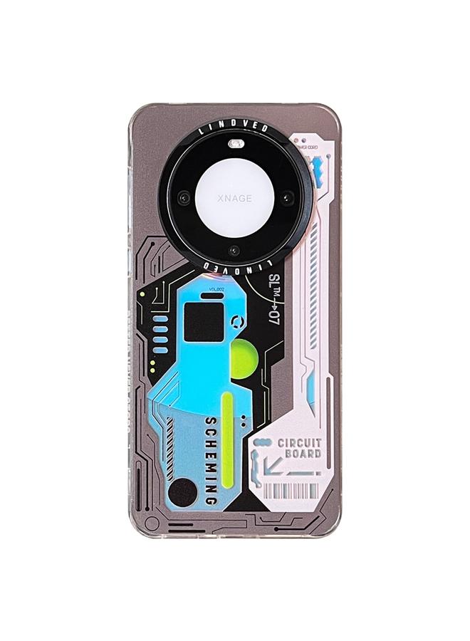 جرين تايجر حافظة هاتف لهاتف هواوي ميت 60 برو + ميكا بنمط لوحة الدائرة (أبيض)