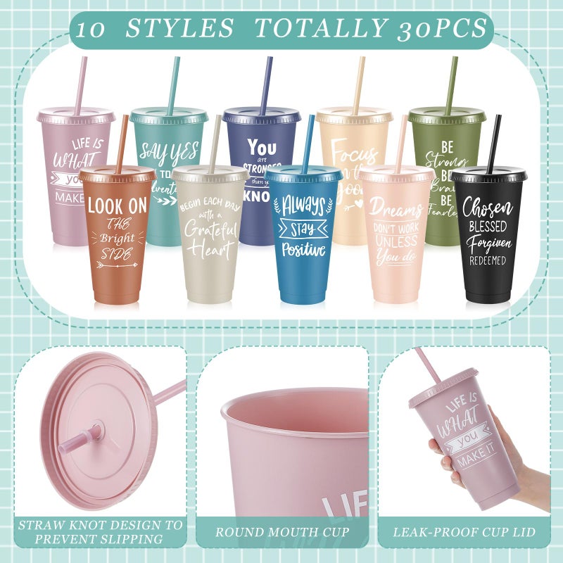 Uiifan 30 Pcs Inspirational Cups Bulk Appreciation Gifts for Employee Coworker Staff Team Thank You Gifts, Office Prizes for Adults Work Party Favors, Associates, Giveaways (Morandi Color) - Image 3