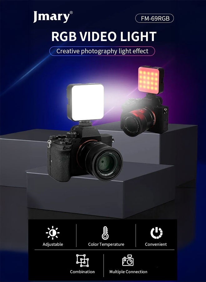 Jmary FM-69RGB Portable Mini RGB Video Fill Light Camera Light - Image 2
