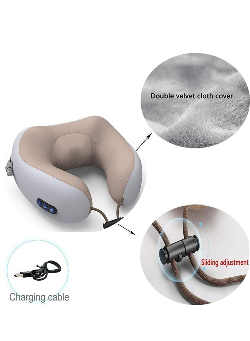 ELTRAZONE Rechargeable U Shaped Cervical Massage Pillow Neck Massager Vibration Pillow Multifunctional Shoulder and Electric for Relax Muscles Fatigue - Image 5