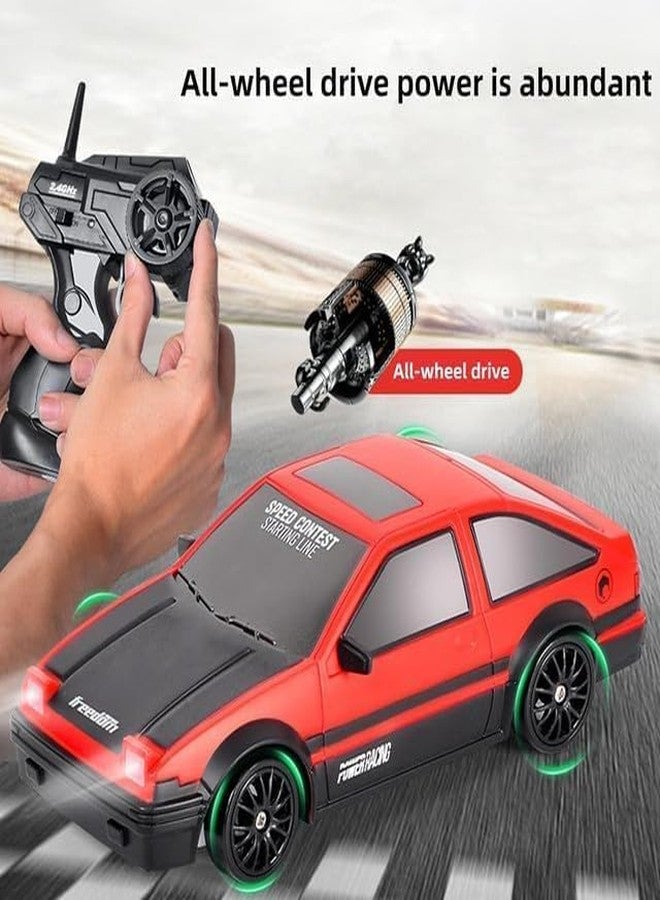 Daji Rc Drift Remote Control Car 1:24 Scale, High-Speed, 4Wd, Lights, Rechargeable Racing Car, Drifting Tires, 2.4Ghz, for Kids (RC Drift Car - Red) - Image 4