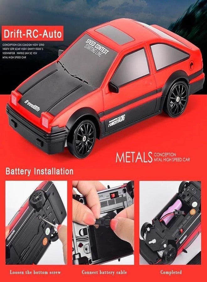 Daji Rc Drift Remote Control Car 1:24 Scale, High-Speed, 4Wd, Lights, Rechargeable Racing Car, Drifting Tires, 2.4Ghz, for Kids (RC Drift Car - Red) - Image 5