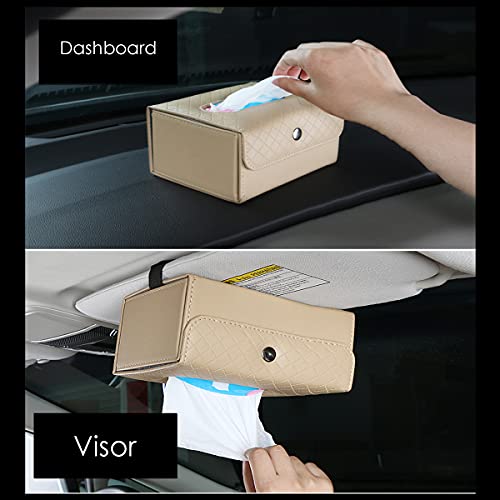 NIKAVI Car Sun Visor Tissue Case Napkin Holder Clip (Brown) - Image 5