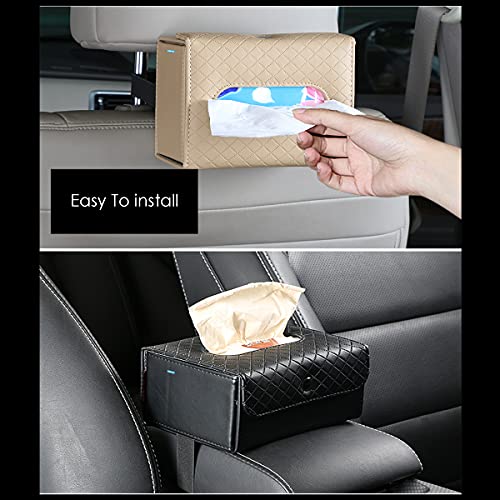 NIKAVI Car Sun Visor Tissue Case Napkin Holder Clip (Brown) - Image 3
