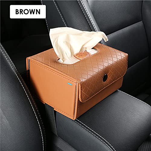 NIKAVI Car Sun Visor Tissue Case Napkin Holder Clip (Brown) - Image 2