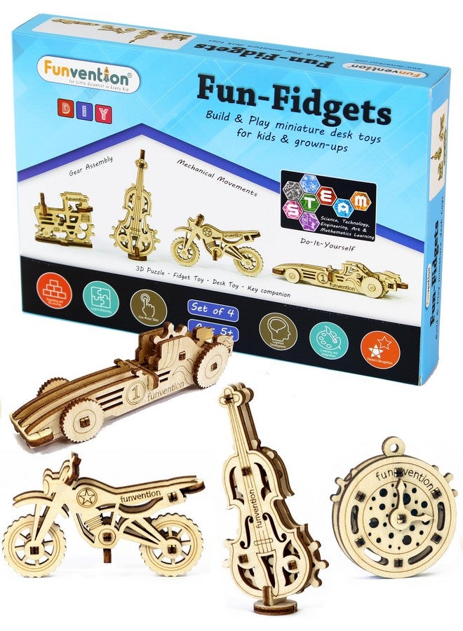 فنفينشين اختراع ممتع - لعالم صغير في كل طفل - نماذج ممتعة - نماذج ميكانيكية مصغرة ذاتية التجميع - مجموعة من 4 قطع - Image 1