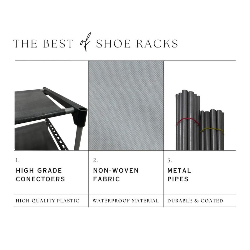 PHILOSHOP PHILOSHOP 5 Layer Play Cards Print Design Storage Organizer Shoe Rack for Kids Color Grey  - Image 4
