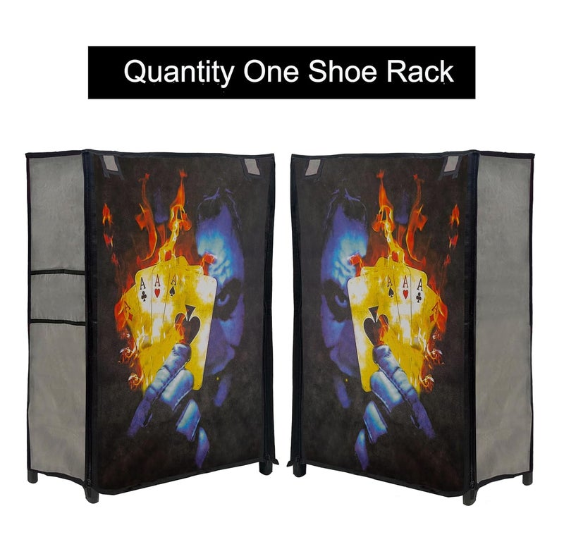 PHILOSHOP PHILOSHOP 5 Layer Play Cards Print Design Storage Organizer Shoe Rack for Kids Color Grey  - Image 5