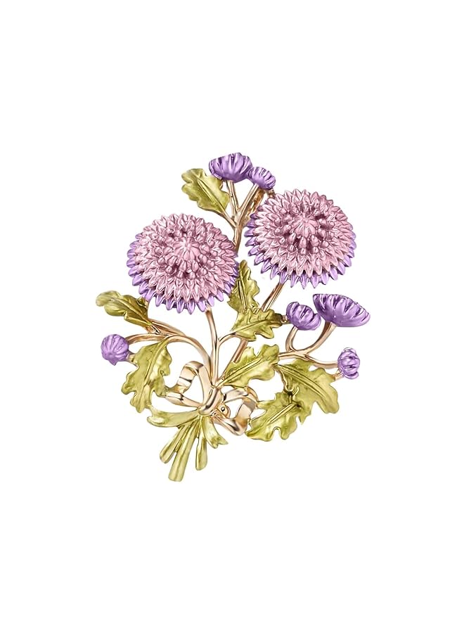 إيروريكس بروش نسائي على شكل زهرة دبوس بروش مينا على الطراز العتيق دبوس بروش - Image 1