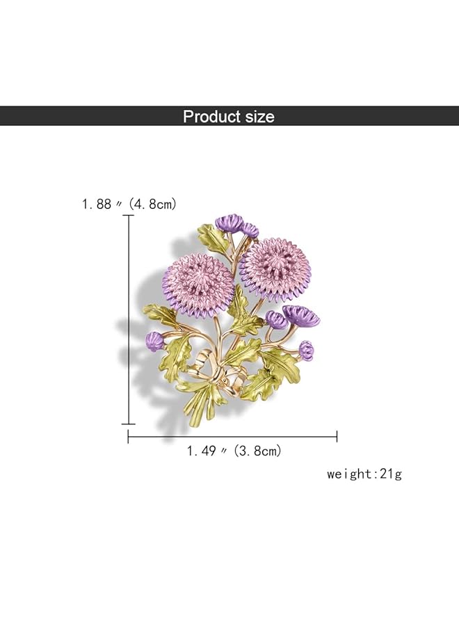 إيروريكس بروش نسائي على شكل زهرة دبوس بروش مينا على الطراز العتيق دبوس بروش - Image 4