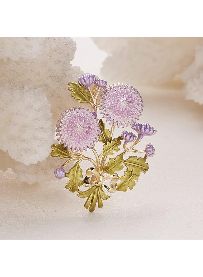 إيروريكس بروش نسائي على شكل زهرة دبوس بروش مينا على الطراز العتيق دبوس بروش - Image 5