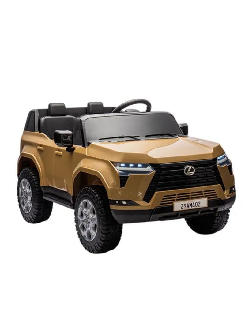 LEXUS سيارة كهربائية للأطفال ليكزس GX550 12V مع جهاز تحكم عن بُعد، عجلات EVA ونظام تعليق – بني - Image 3