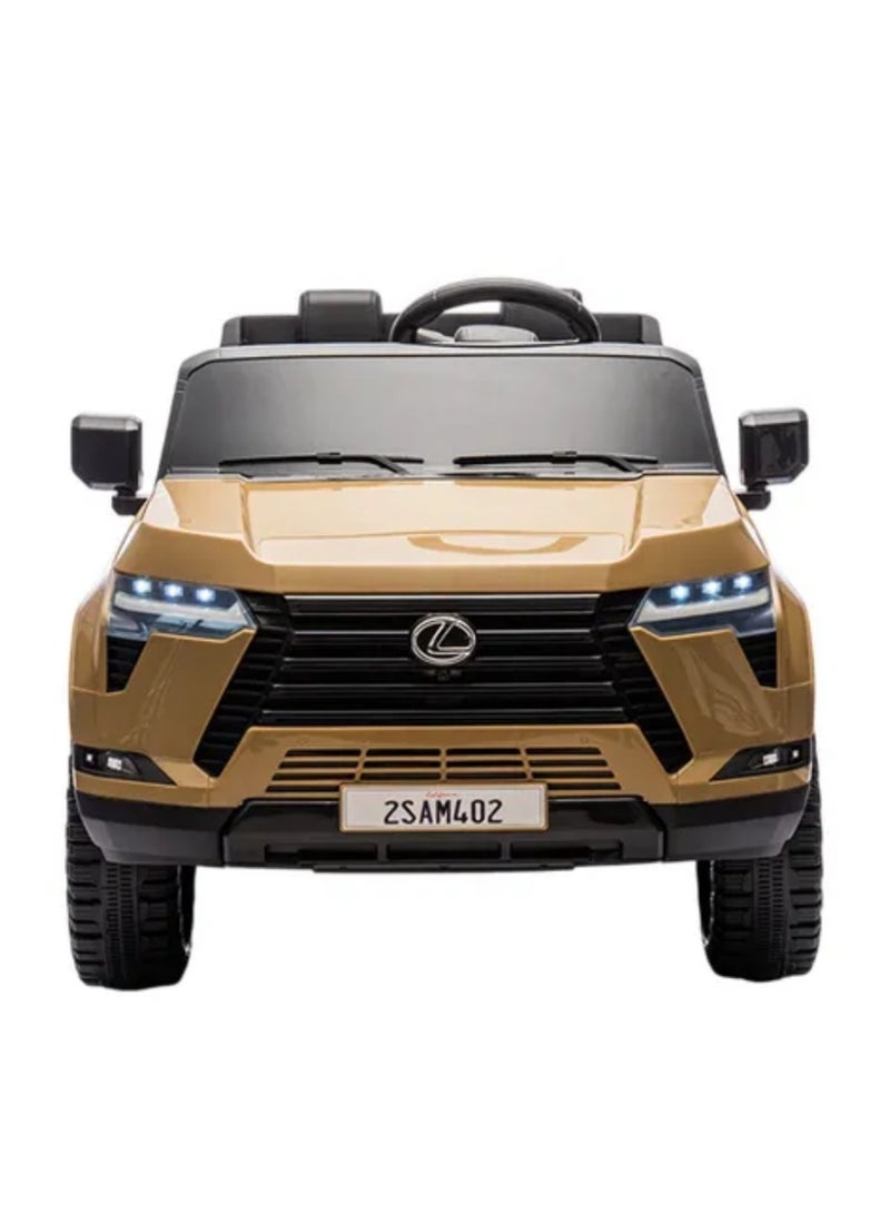 LEXUS سيارة كهربائية للأطفال ليكزس GX550 12V مع جهاز تحكم عن بُعد، عجلات EVA ونظام تعليق – بني - Image 2