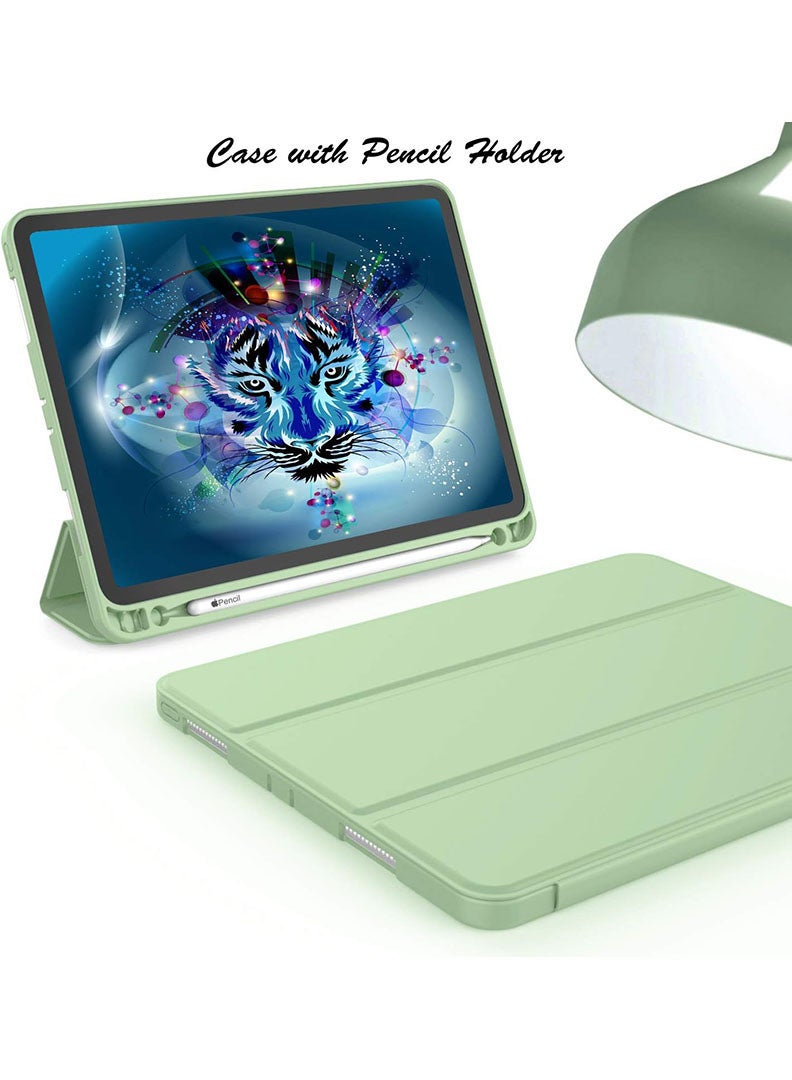 Theodor iPad Pro 11 Inch Case 2022(4th Gen)/2021(3rd Gen)/2020(2nd Gen) with Pencil Holder, Smart iPad Case With Pencil Holder Slim Tablet Cover with Soft TPU Back, Auto Wake/Sleep Matcha Green - Image 5