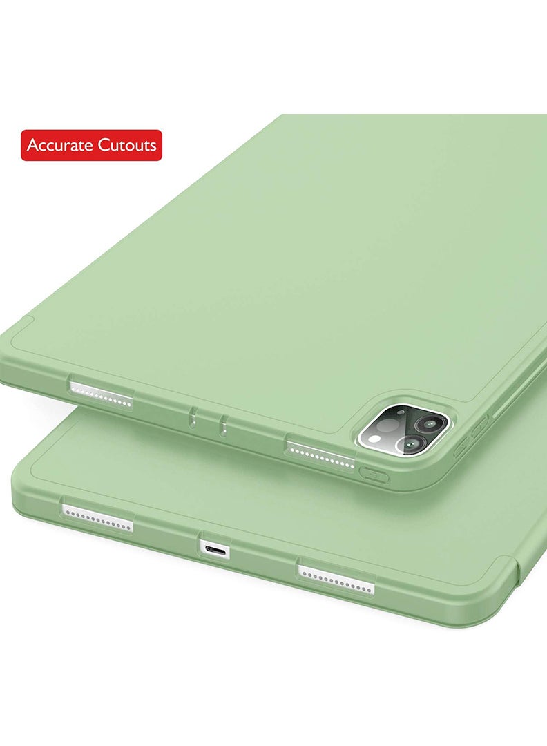 Theodor iPad Pro 11 Inch Case 2022(4th Gen)/2021(3rd Gen)/2020(2nd Gen) with Pencil Holder, Smart iPad Case With Pencil Holder Slim Tablet Cover with Soft TPU Back, Auto Wake/Sleep Matcha Green - Image 3