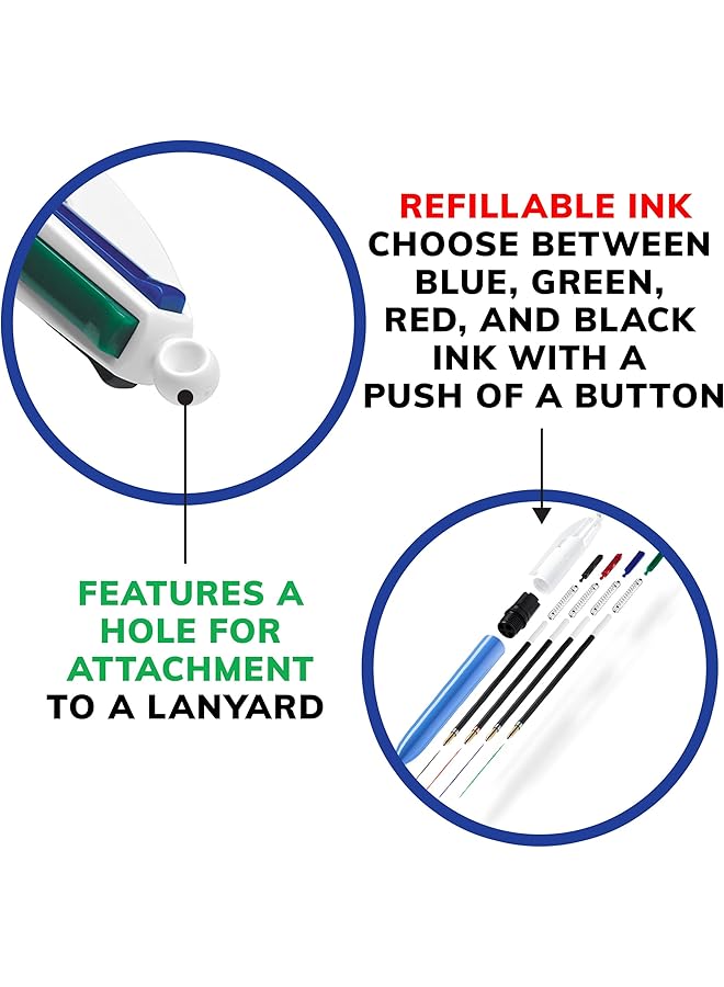 بيك قلم حبر جاف كلاسيكي بأربعة ألوان، متوسط الرأس، عبوة من 12 قلمًا - Image 5