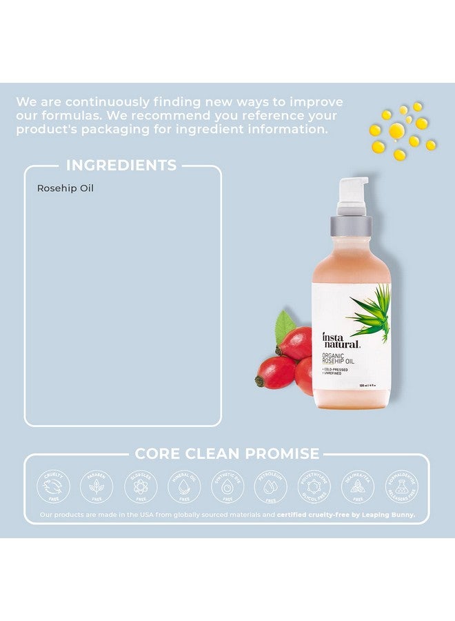 Instanatural زيت بذور الورد العضوي من إنستا ناتشورال (4 أونصات سائلة) - Image 3