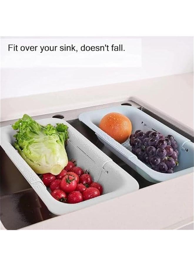 HOOKOR Extendable Colander Strainer Over the Sink, Retractable Kitchen Sink Basket to Wash Vegetables and Fruits, Food Strainers to Drain Pasta and Dry Dishes, Collapsible Plastic Colanders for Sink  - Image 5