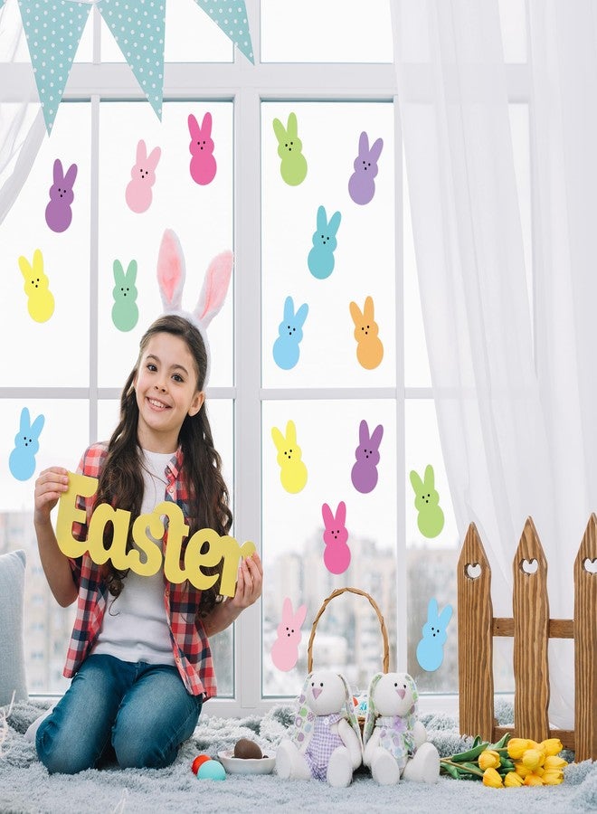 Yopyame Easter Bulletin Board Cutouts - 78pcs Easter Bunny Peeps Rabbit Cutouts Paper Cutting Bulletin Board Decor 12 Color Bunny Name Tags Cutout Classroom Wall Decor for Kindergarten Preschool Decor - Image 4