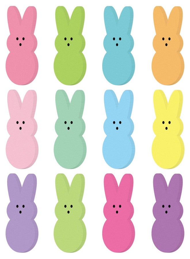 Yopyame Easter Bulletin Board Cutouts - 78pcs Easter Bunny Peeps Rabbit Cutouts Paper Cutting Bulletin Board Decor 12 Color Bunny Name Tags Cutout Classroom Wall Decor for Kindergarten Preschool Decor - Image 1