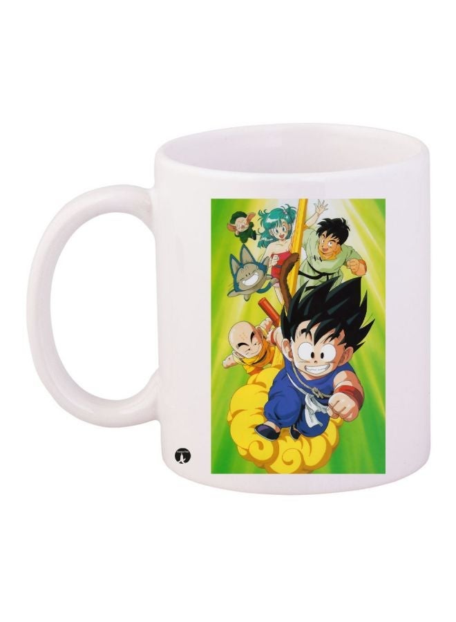 RYN كوب قهوة مطبوع دراجون بول أبيض/أخضر/أصفر 11 أونصة