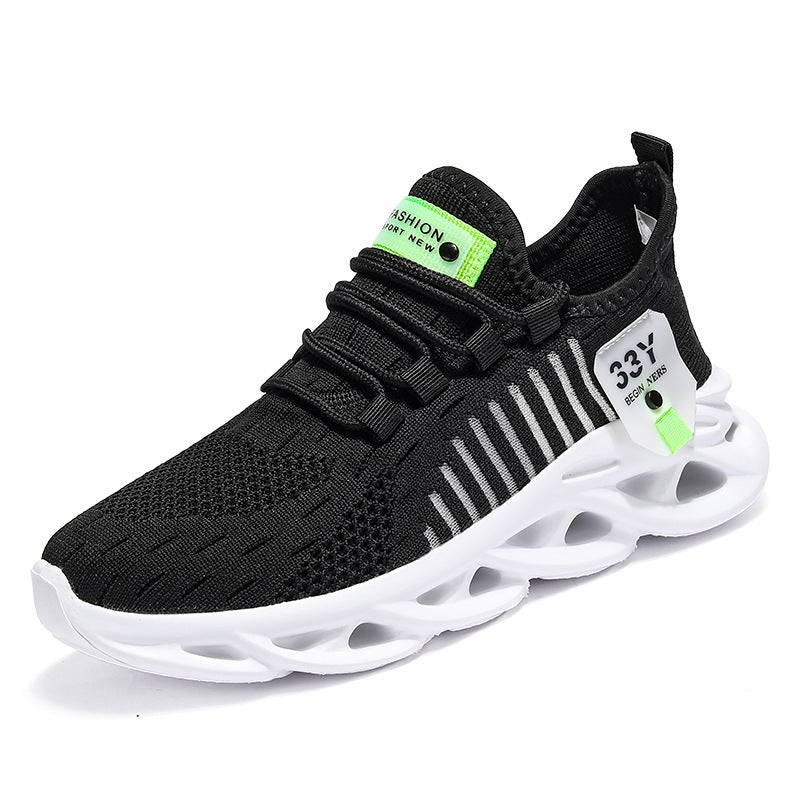 Youth Large Size Sports Shoes 2024 Spring And Autum New Breathable Fly Woven Mesh Boys' Lightweight Casual Shoes - Image 1