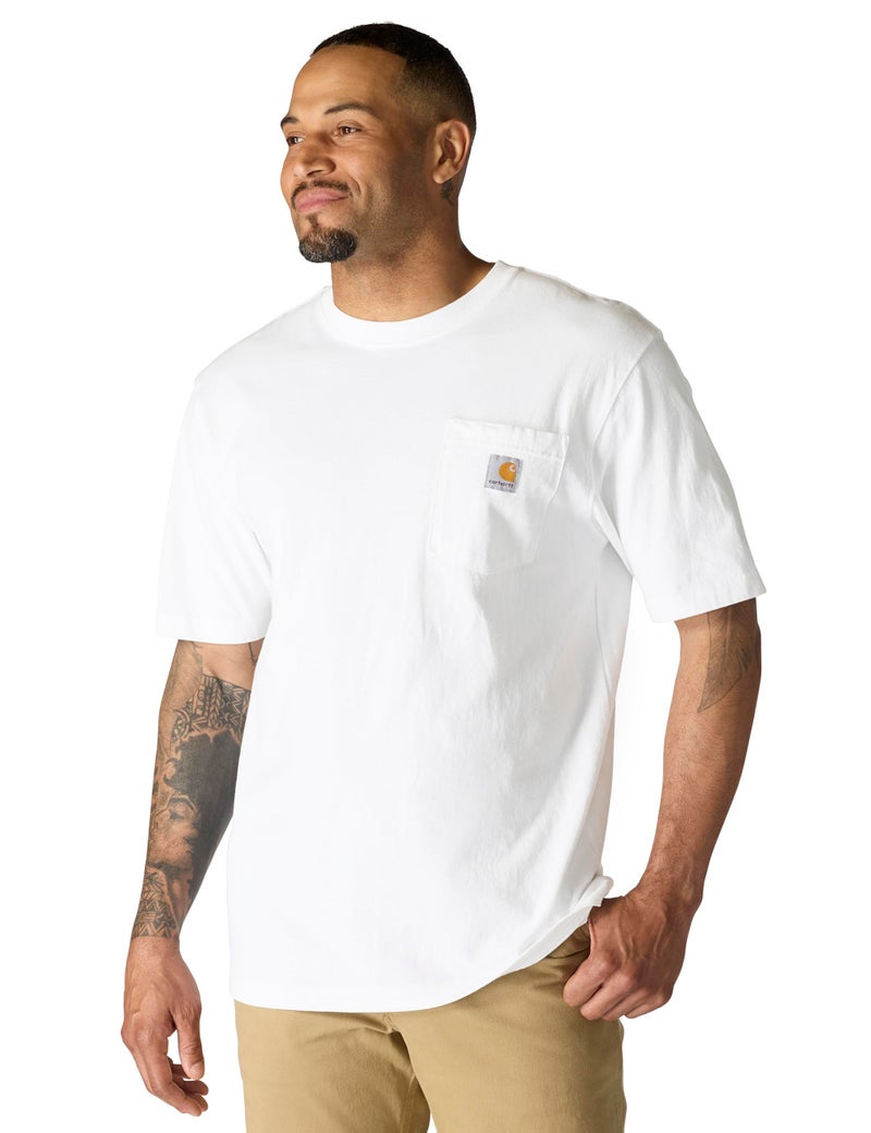 CarharttmensLoose Fit Heavyweight Short-Sleeve Pocket T-ShirtWhiteX-Large Tall - Image 1