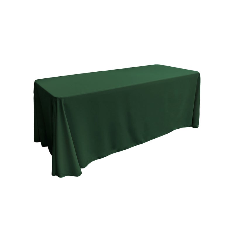 LA Linen Polyester Poplin Washable Rectangular Tablecloth Stain and Wrinkle Resistant Table Cover Fabric Table Cloth for Dinning Kitchen Party Holiday 90 by 156Inch Hunter Green 90 in x 156 in