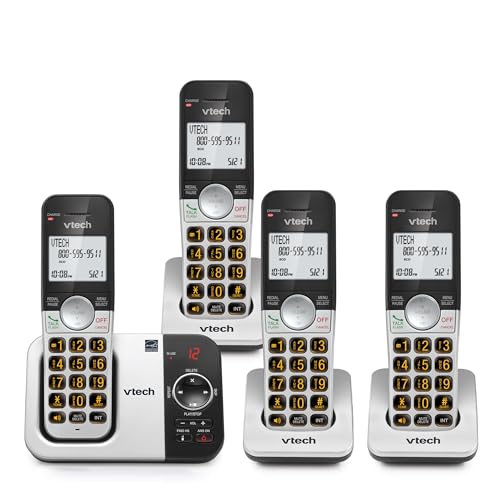 VTech Cordless Phone with 4 Handsets Big Buttons Large Backlit Display Answering Machine DECT 60 WholeHome Coverage Intercom Easy to Use VG2324 - Image 1