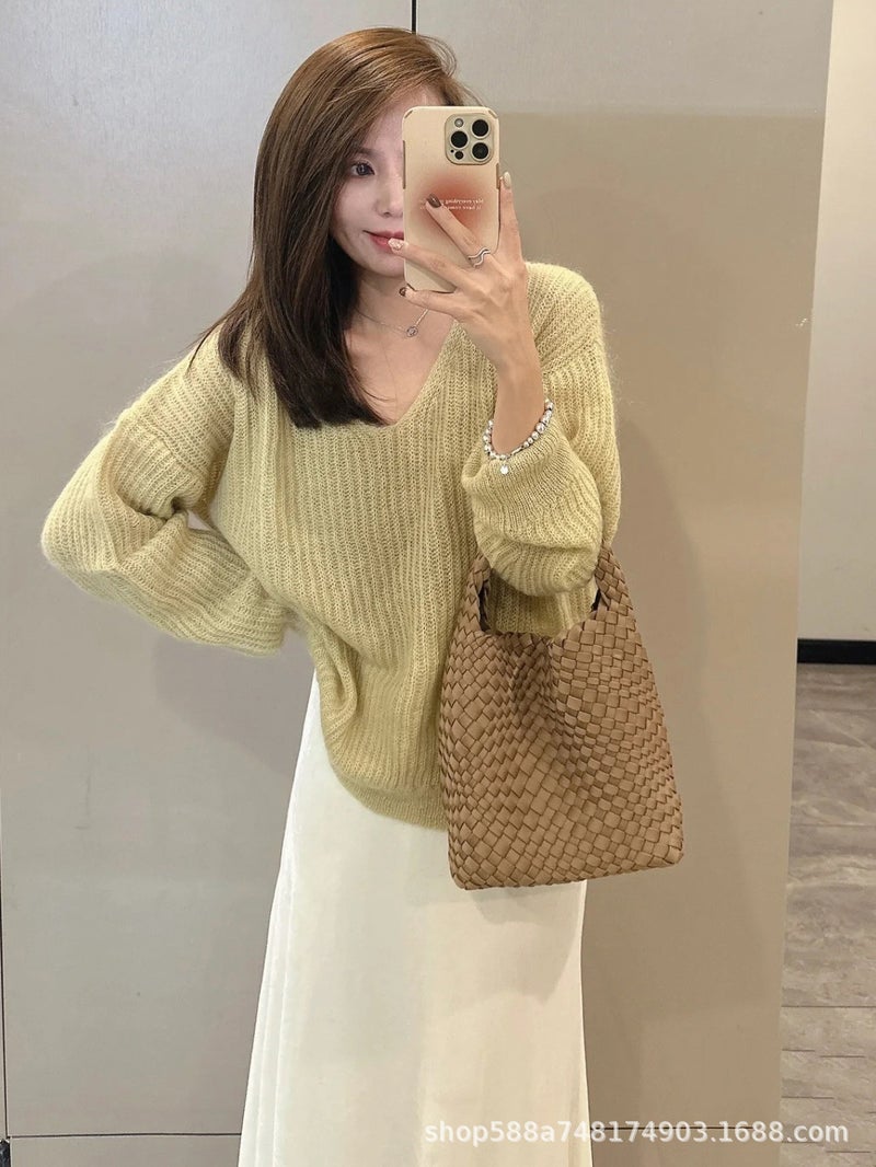 Korean Niche Nylon Cloth Woven Bucket Bag Women'S Fashion Exquisite Hand Bag Chain Crossbody Bag Small Tote Bag - Image 4