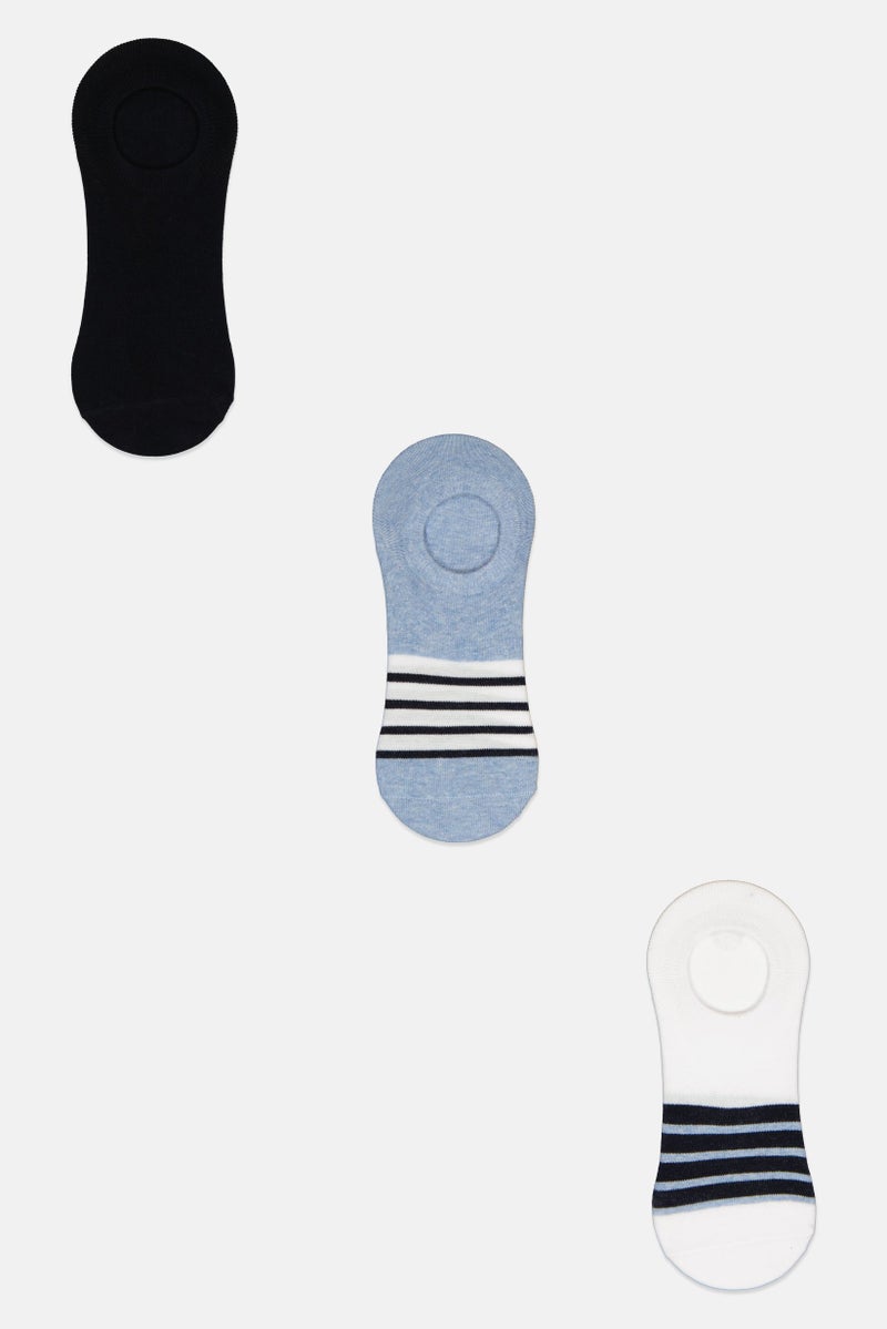 Rocawear Men 3 Pairs Printed Round Invisible Socks Set, Multicolor - Image 1