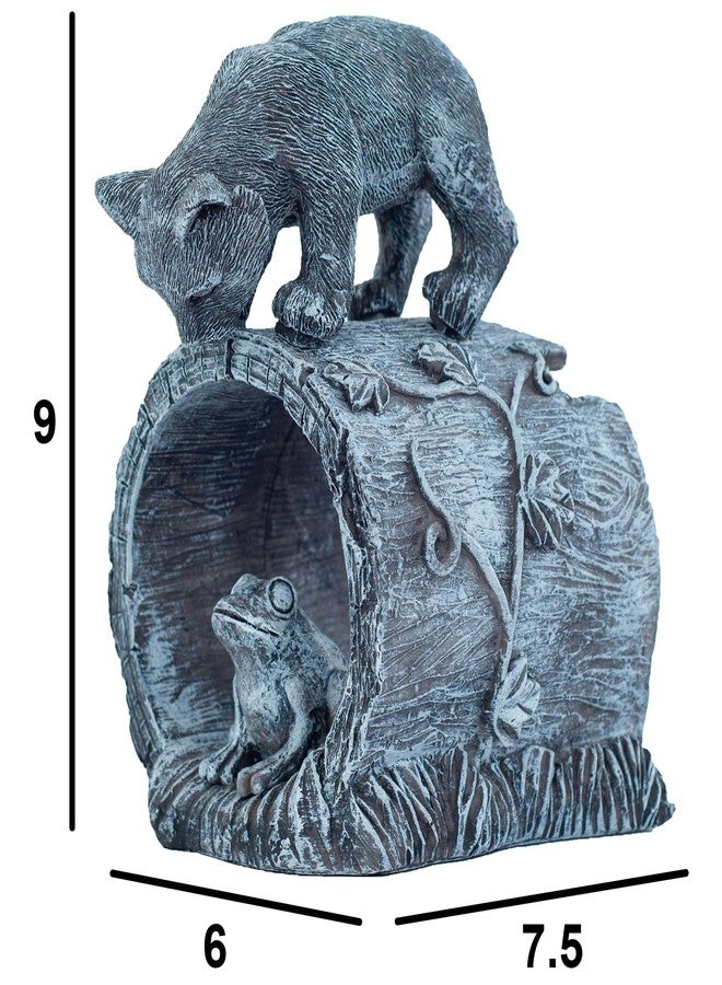 GARDY Gutter Downspout Extension - Downspout Splash Block - Downspout Diverter Garden Statue (Playful Chasing Kitty and Frog) - Image 3
