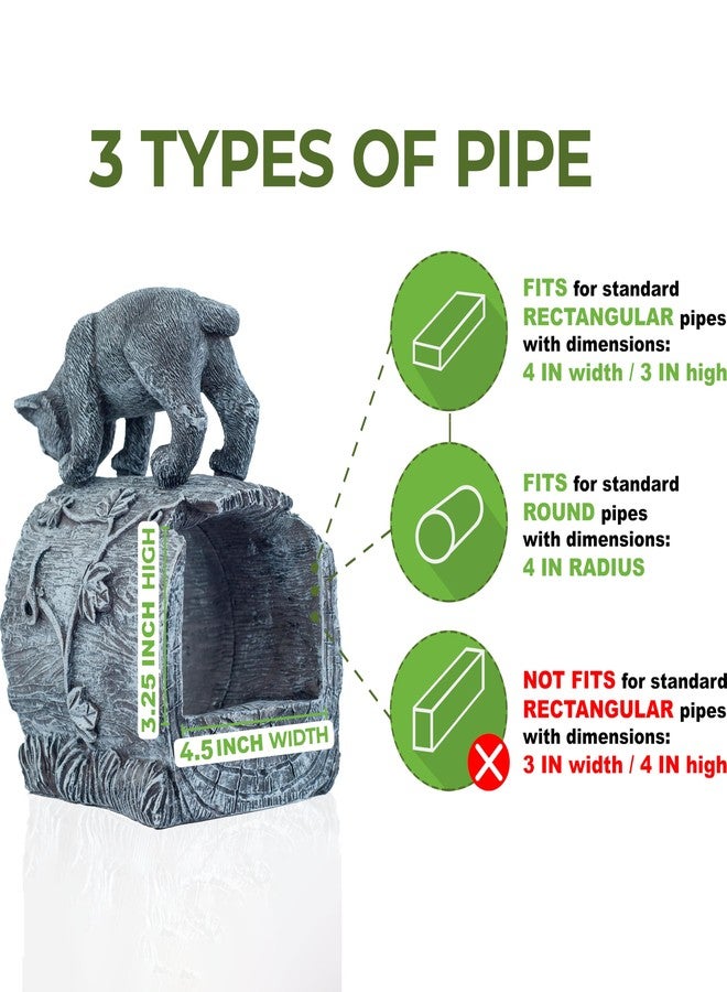 GARDY Gutter Downspout Extension - Downspout Splash Block - Downspout Diverter Garden Statue (Playful Chasing Kitty and Frog) - Image 2