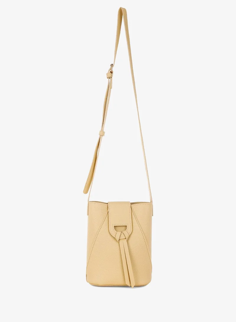 London Rag Yellow Flap Closure Sling Bag