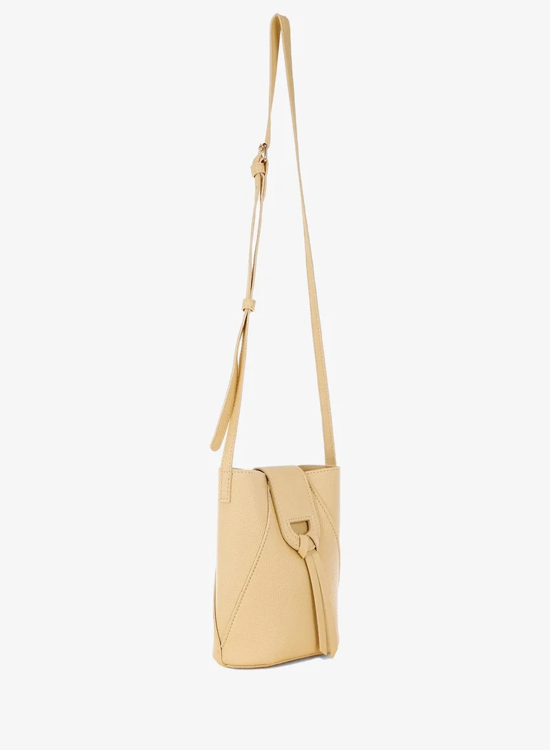 London Rag Yellow Flap Closure Sling Bag
