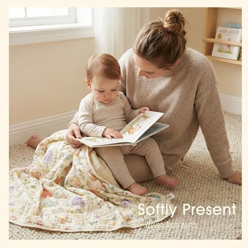 HardNok 6-Layer Muslin Baby Blanket Made with Organic Cotton - Enchanting Woodland Garden,Swaddle & Crib Quilt, 43" x 43",Garden(Gender Neutral) - Image 5