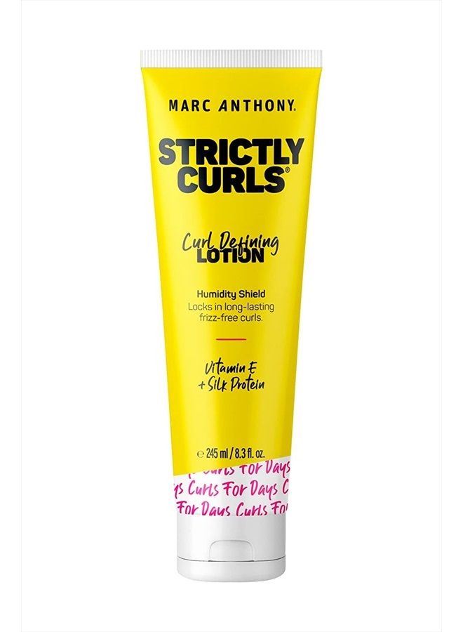 MARC ANTHONY Curl Defining & Enhancing Lotion, Strictly Curls - Moisturizing Detangler with Vitamin E & Silk Protein for Long-Lasting Frizz-Free Curls - Bounce & Shine For Wavy, Dry or Damaged Hair - Image 1