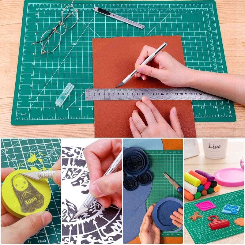 Brille Bee Cutting Mat - Self-Healing Polyvinyl Chloride, 5-Layered, Double-Sided with Patterns and Grids for Precision Crafting (A3 (18 x 12 Inch)) - Image 3