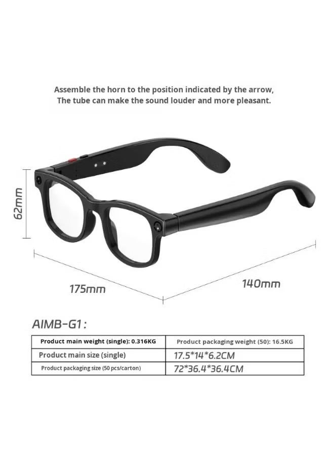 AI Smart Glasses AIMB-G1 with Camera, Photo & Video Recording, Local Storage, Bluetooth Calling, Touch Control, Voice Assistant, Music Control, Remote Camera Shutter, Real-Time AI Translation, Lightweight Wearable Smart Eyewear - Image 5